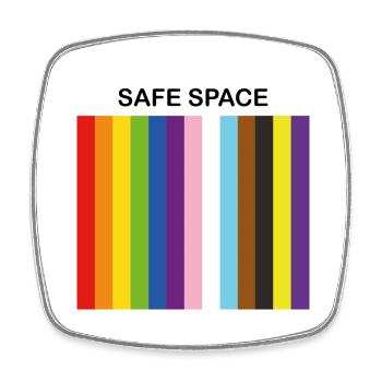 LBGTQIA Safe Space pride ally - Square fridge magnet - white - Front