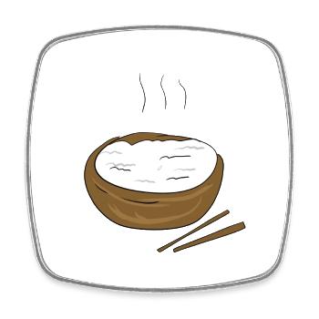 food rice symbol Asian warm - Square fridge magnet - white - Front