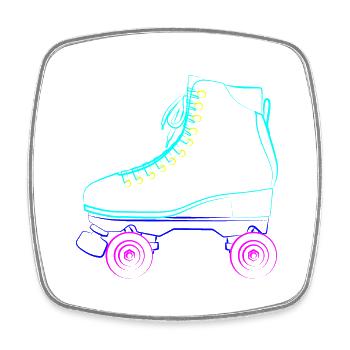 Rollschuhe, roller skates derby skate park, wrotki - Viereckiger Kühlschrankmagnet - Weiß - Vorne