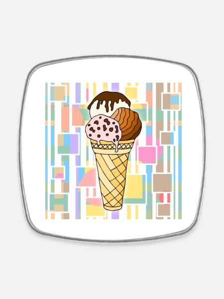 Eis - Viereckiger Kühlschrankmagnet - Weiß