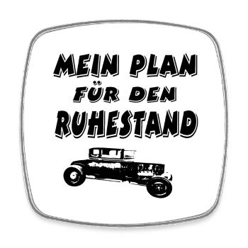 Auto - Viereckiger Kühlschrankmagnet - Weiß - Vorne
