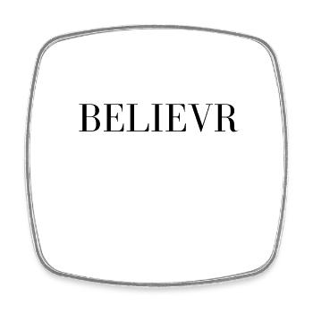 BELIEVR - Viereckiger Kühlschrankmagnet - Weiß - Vorne