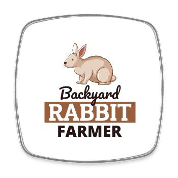Hinterhof Kaninchen Landwirt Tierhaltung Farm Lustig - Viereckiger Kühlschrankmagnet - Weiß - Vorne