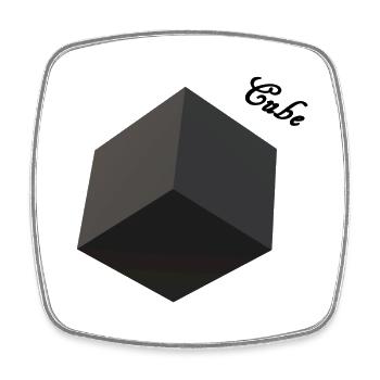 Cube 3D - Viereckiger Kühlschrankmagnet - Weiß - Vorne