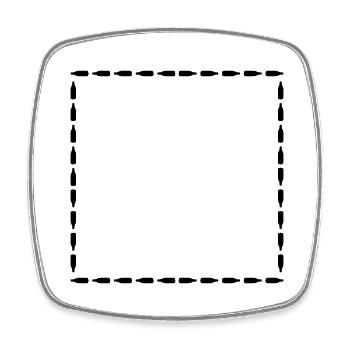 Quadrat Bierflaschen Rahmen - Viereckiger Kühlschrankmagnet - Weiß - Vorne