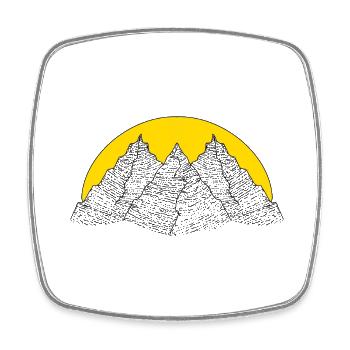 Sun and Mountains - Viereckiger Kühlschrankmagnet - Weiß - Vorne