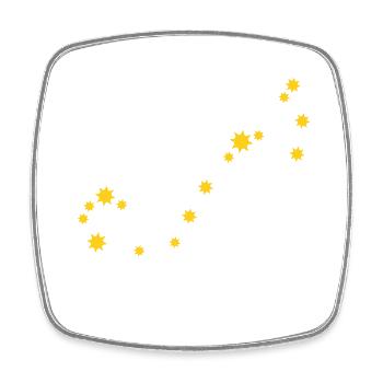 Carpe Diem use the day constellation Scorpio sky - Square fridge magnet - white - Front