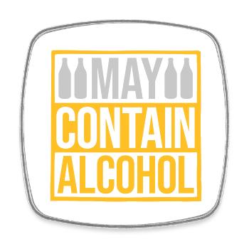 Schild May Contain Alcohol - Viereckiger Kühlschrankmagnet - Weiß - Vorne
