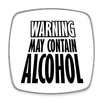 May Contain Alcohol Warning - Viereckiger Kühlschrankmagnet - Weiß - Vorne