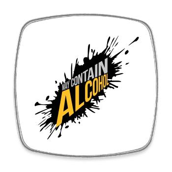 Farbklecks May Contain Alcohol - Viereckiger Kühlschrankmagnet - Weiß - Vorne