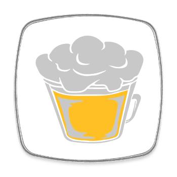 Draufsicht von oben Bier - Viereckiger Kühlschrankmagnet - Weiß - Vorne