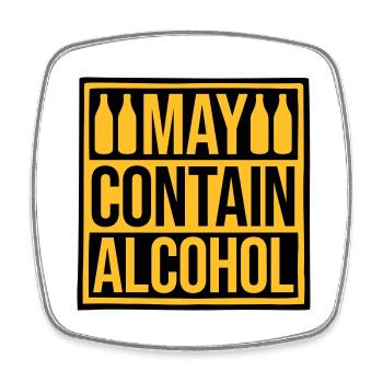 Flag May Contain Alcohol - Square fridge magnet - white - Front