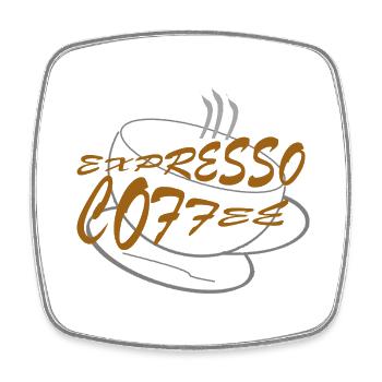 EXPRESSO COFFEE - Magnet carré - blanc - Devant