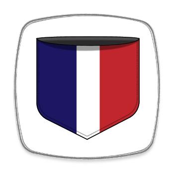 Frankreich Pocket - Viereckiger Kühlschrankmagnet - Weiß - Vorne