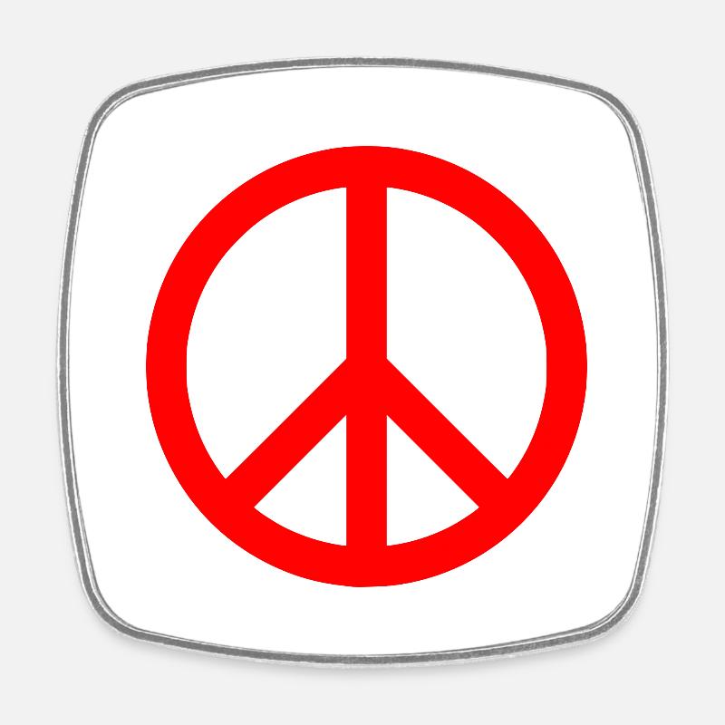 peace sign - Square fridge magnet - white