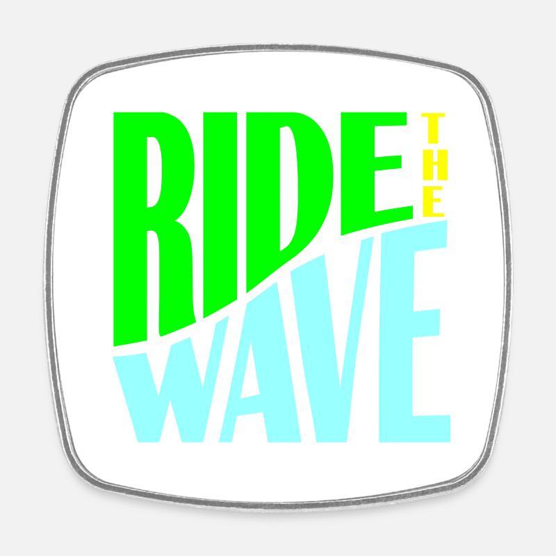Ride the Wave plotter - Viereckiger Kühlschrankmagnet - Weiß