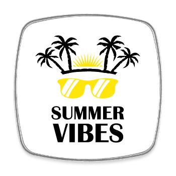 Summer Vibes - Viereckiger Kühlschrankmagnet - Weiß - Vorne