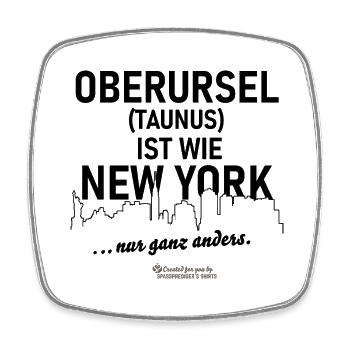 Oberursel Taunus T-Shirt Design mit coolem Spruch - Viereckiger Kühlschrankmagnet - Weiß - Vorne