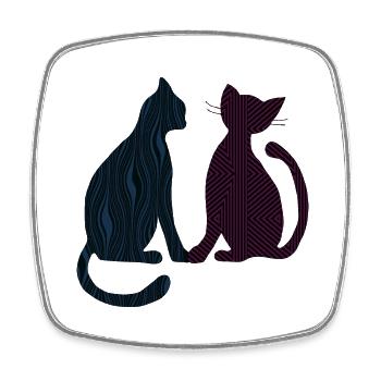 Katzen - Viereckiger Kühlschrankmagnet - Weiß - Vorne