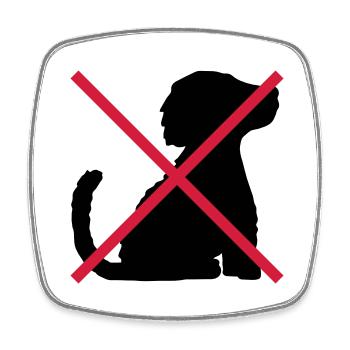 Keine Hunde Symbol Schild - Viereckiger Kühlschrankmagnet - Weiß - Vorne
