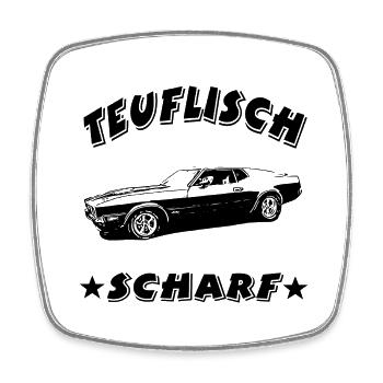 Auto - Viereckiger Kühlschrankmagnet - Weiß - Vorne