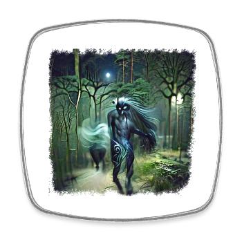 The Forest Spirit Becomes The Nightwalker - Square fridge magnet - white - Front