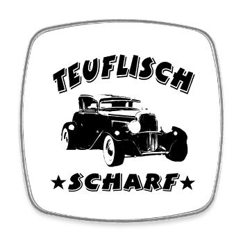 Auto - Viereckiger Kühlschrankmagnet - Weiß - Vorne