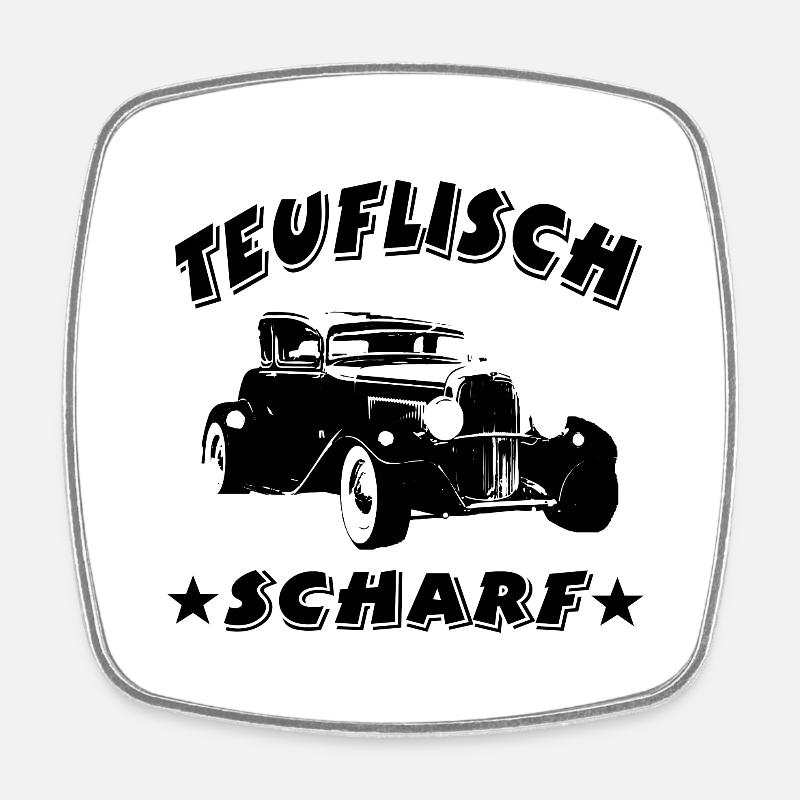 Auto - Viereckiger Kühlschrankmagnet - Weiß