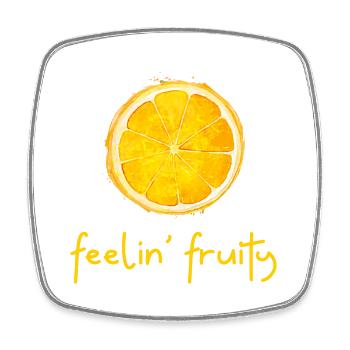 Feelin' Fruité. Fruits frais Orange Summer Splash - Magnet carré - blanc - Devant