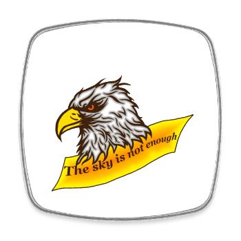Adlerkopf Saying The sky is not enough - Square fridge magnet - white - Front