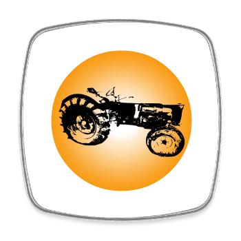 Tractor - Square fridge magnet - white - Front