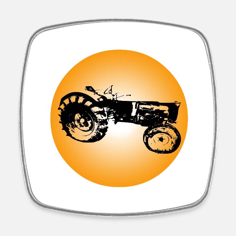 Traktor - Viereckiger Kühlschrankmagnet - Weiß