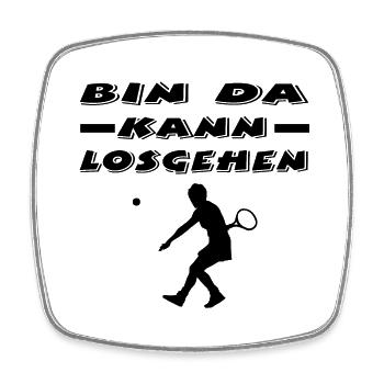 Tennis - Viereckiger Kühlschrankmagnet - Weiß - Vorne