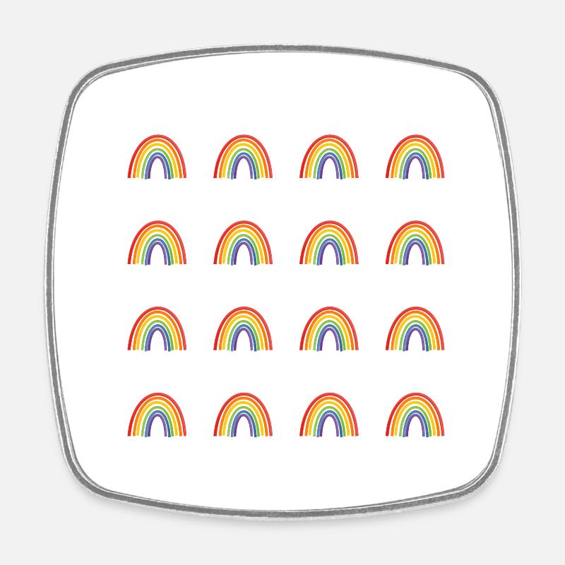 Pride Organic Rainbow - Square fridge magnet - white