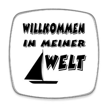 Segeln - Viereckiger Kühlschrankmagnet - Weiß - Vorne