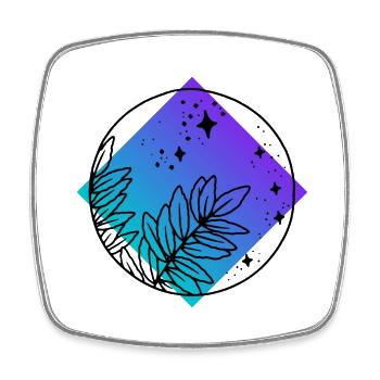 Stars and Leafs - Viereckiger Kühlschrankmagnet - Weiß - Vorne