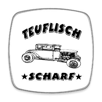 Auto - Viereckiger Kühlschrankmagnet - Weiß - Vorne