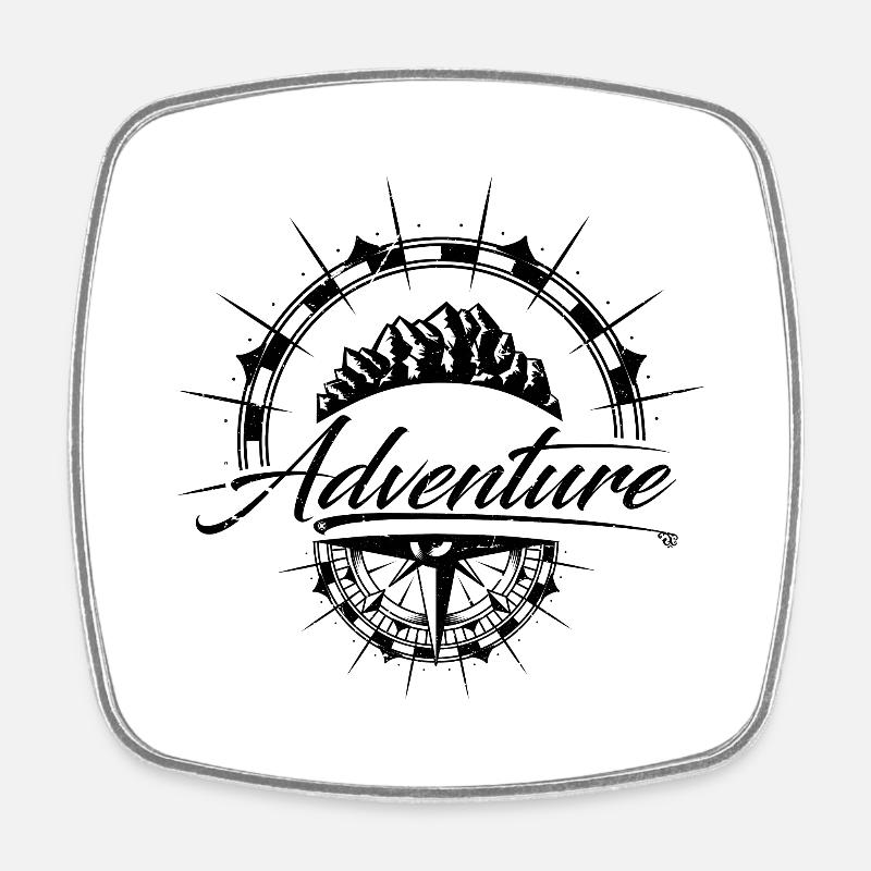 Aventure - Magnet carré - blanc