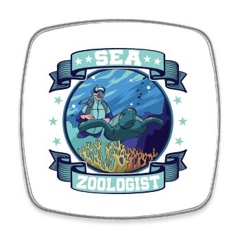 Sea Zoologist Scientist Marine Biology - Square fridge magnet - white - Front