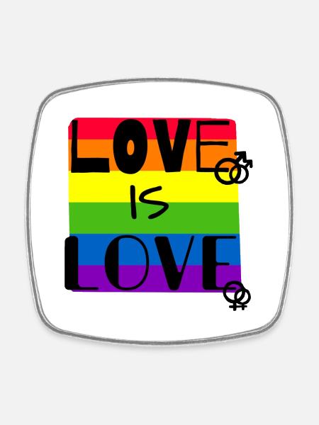 Love is Love - Square fridge magnet - white