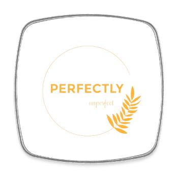 perfectly unperfect gold - Viereckiger Kühlschrankmagnet - Weiß - Vorne