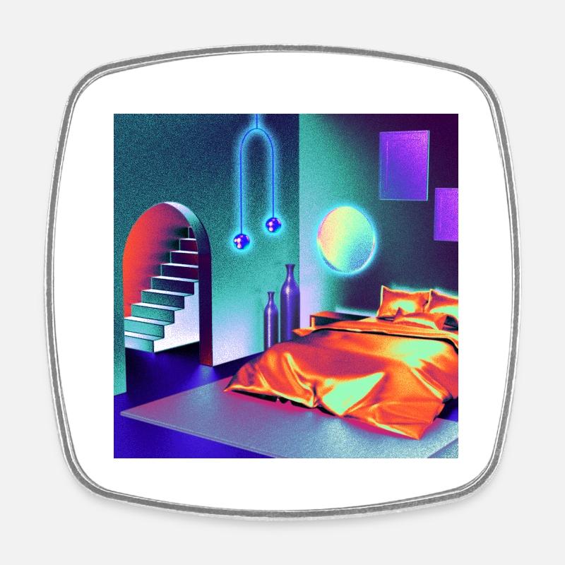 room - Square fridge magnet - white