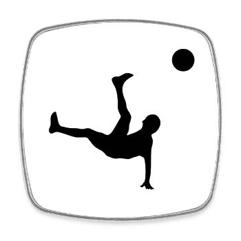 fussball - Viereckiger Kühlschrankmagnet - Weiß - Vorne