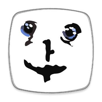 Smile Gesicht - Viereckiger Kühlschrankmagnet - Weiß - Vorne