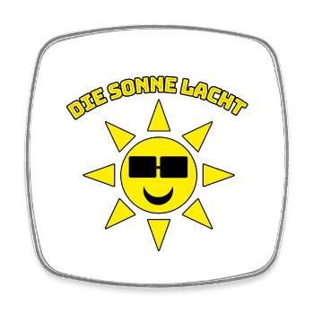 Die Sonne Lacht - Viereckiger Kühlschrankmagnet - Weiß - Vorne