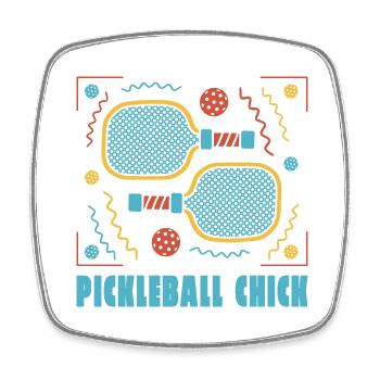 Pickleball Küken spielen Spaß Pickleball Küken spi - Viereckiger Kühlschrankmagnet - Weiß - Vorne