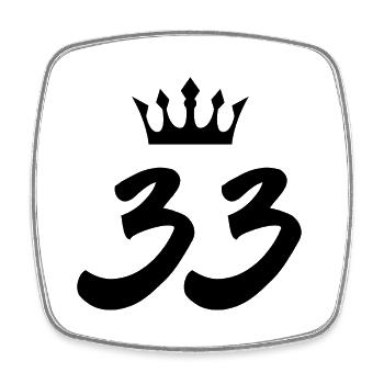 33 Couronne numérique - Magnet carré - blanc - Devant