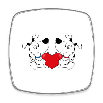 HUNDE - TIERE - LIEBE - TIERLIEB - KINDER - BABY - Viereckiger Kühlschrankmagnet - Weiß - Vorne