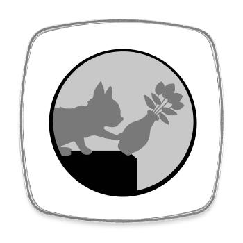 Blumenvase fällt runter Katze - Viereckiger Kühlschrankmagnet - Weiß - Vorne