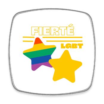 FIERTÉ LGBT - Magnet carré - blanc - Devant